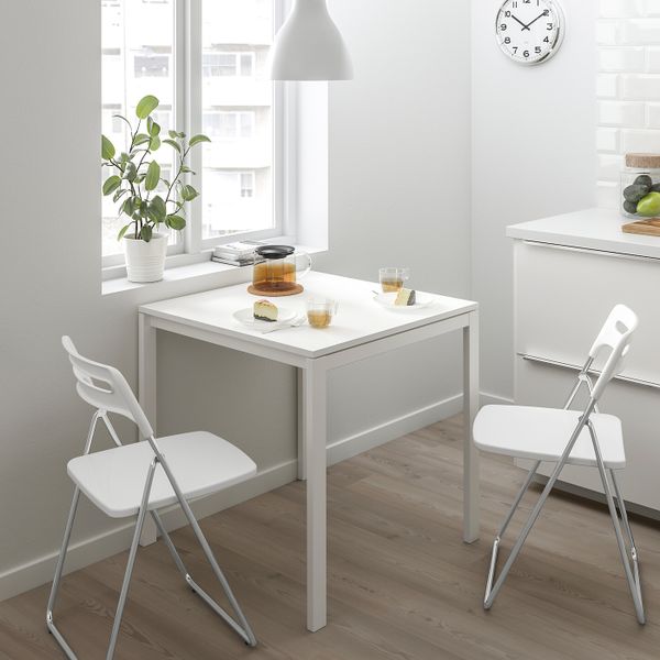 Стол и 2 складных стула, белый/белый 75 см IKEA MELLTORP МЕЛЬТОРП / NISSE НИССЕ 692.297.45 - фото 2