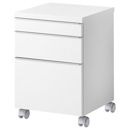 Тумба с ящиками на колесах, глянцевый белый 40x40 см IKEA BESTÅ BURS БЕСТО БУРС 303.789.01