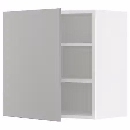 METOD Навесной шкаф с полками - белый/Havstorp светло-серый 60x60 см
