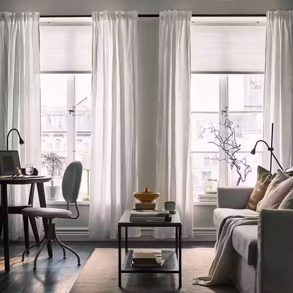 DYTÅG Гардины, 2 шт. - белый/с лентой 145x300 см - фото 4