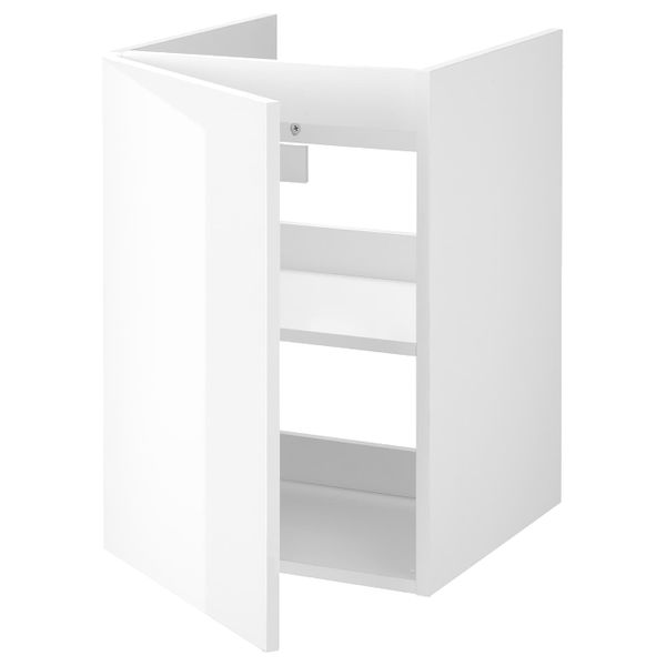 Шкаф под раковину с 1 дверцей, глянцевый, белый 40x40x60 см IKEA FISKÅN ФИСКОН 704.993.69 - фото 2