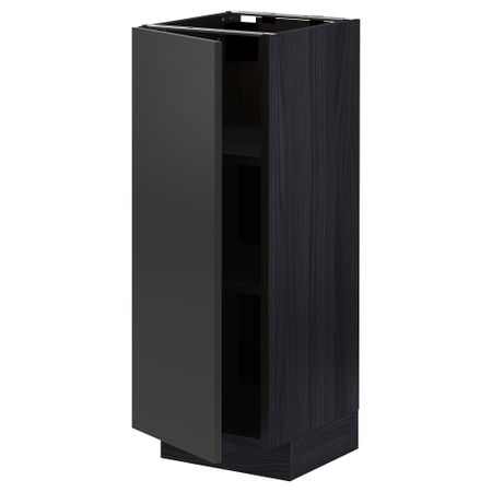Напольный шкаф с полками, черный, Nickebo матовый антрацит, 30x37 см IKEA METOD МЕТОД 994.988.78