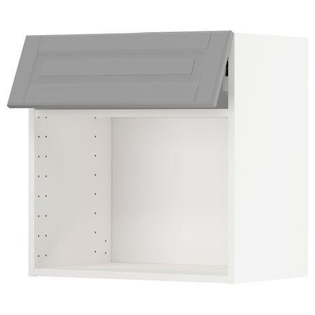Навесной шкаф для/СВЧ,нажимн механизм, белый/Будбин серый 60x60 см IKEA METOD МЕТОД 693.939.72