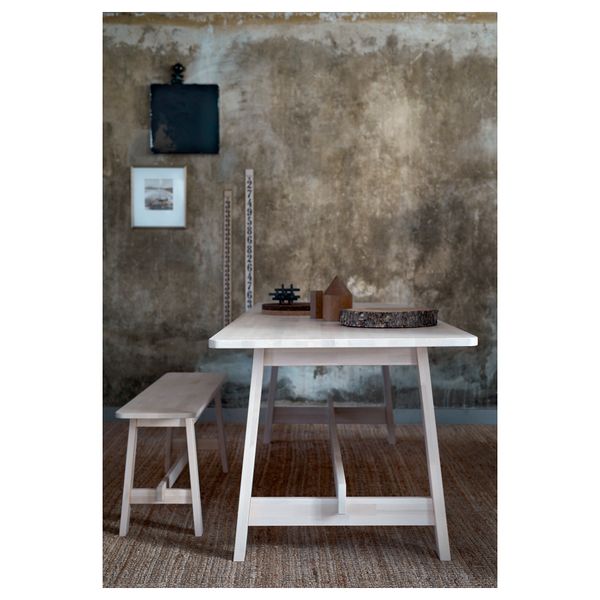 Стол НОРРОКЕР, белый береза (220x80 см) - схема-чертеж с размерами