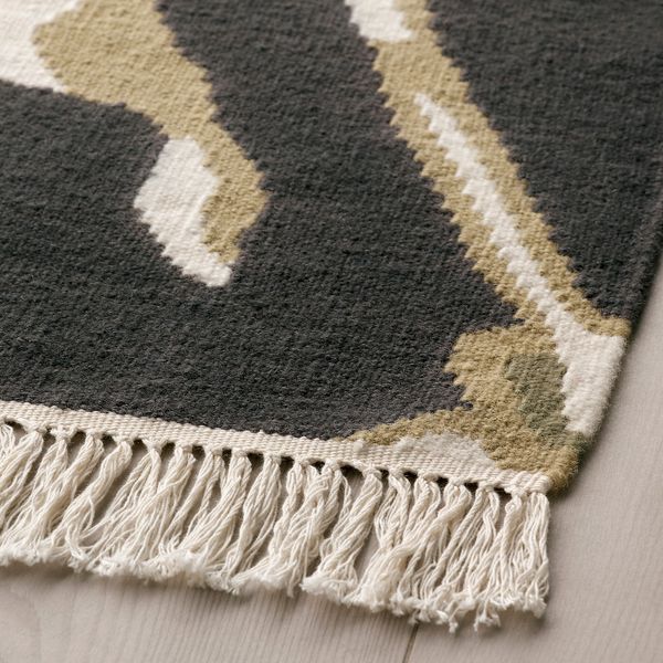 Ковер безворсовый, черный/ручная работа 133x195 см IKEA ÅLANDSROT ОЛАНДСРОТ 604.839.05 - схема-чертеж с размерами