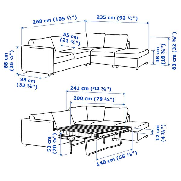 IKEA, дополнительный ракурс - схема-чертеж с размерами