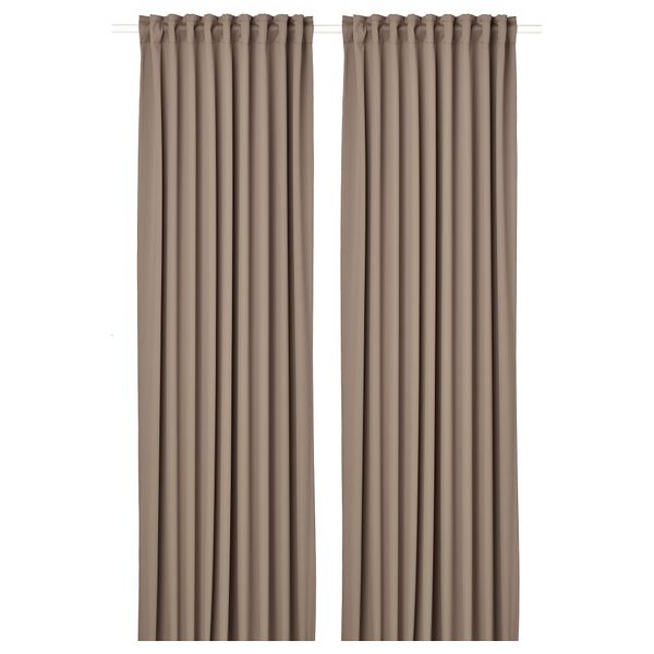 Затемняющие гардины, 2 шт., 145x300 см, серый-коричневый IKEA MAJGULL МАЙГУЛЛ 104.881.18 - фото 2