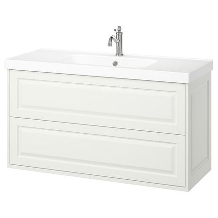 TÄNNFORSEN / ORRSJÖN Шкаф с ящиками/раковина/смеситель - белый 122x49x69 см
