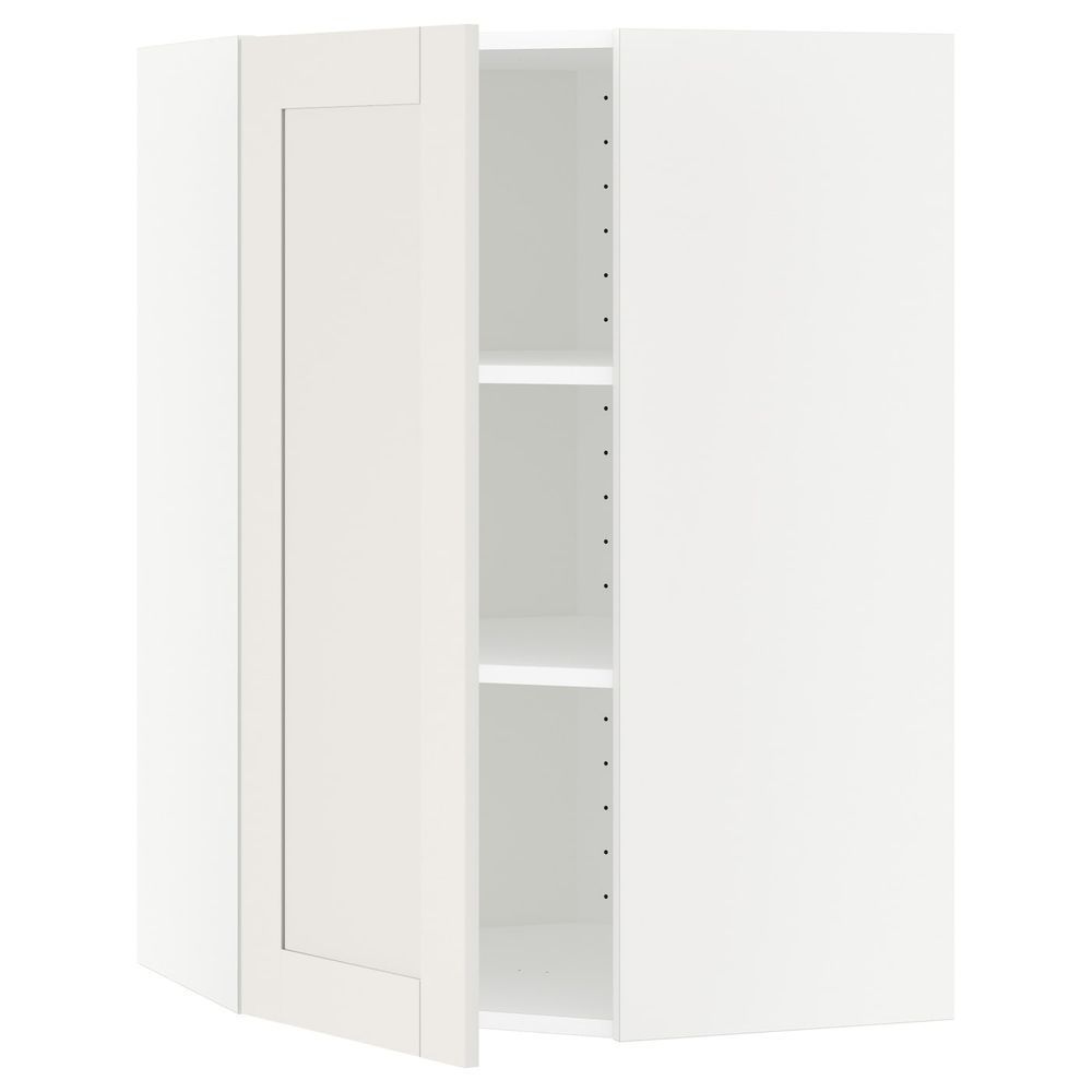 Угловой навесной шкаф с полками, белый/Сэведаль белый 68x100 см IKEA METOD МЕТОД 392.232.07 - фото 1