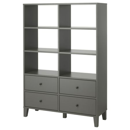 Модуль для хранения, темно-серый 120x173 см IKEA BRYGGJA БРЮГГИА 704.219.12