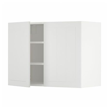 Навесной шкаф с полками/2дверцы, белый/Стенсунд белый 80x60 см IKEA METOD МЕТОД 294.097.67