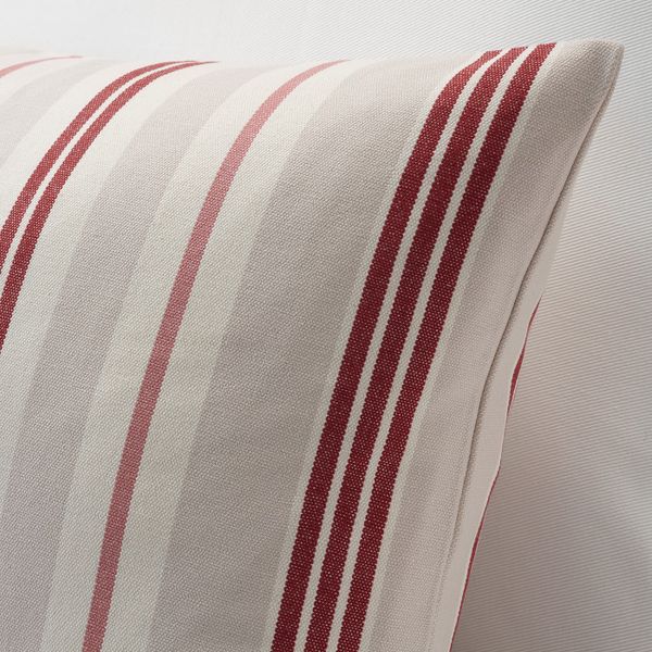 Чехол на подушку, бежевый/красный, в полоску, 40x65 см IKEA СМАЛСТЭКРА 604.474.13 - фото 2