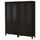 Комбинация для хранения со стеклянными дверцами ХЕМНЭС, черно-коричневый (180x197 см)