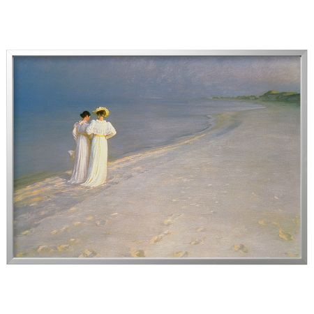 Картина с рамой, Летний вечер на пляже Скагена/цвет алюминия 140x100 см IKEA BJÖRKSTA БЬЁРКСТА 294.168.24