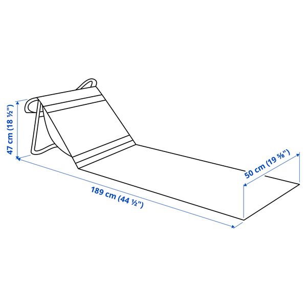 Шезлонг, желтый, синий IKEA STRANDÖN 705.227.70 - схема-чертеж с размерами