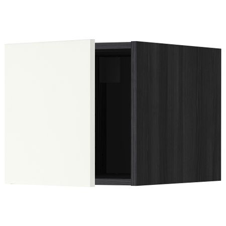 Верхний шкаф МЕТОД, черный, Хэггеби белый (40x40 см)