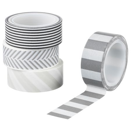 Клейкая лента, серый черный, белый, 5 м IKEA ФУЛЛФОЛЬЯ 204.139.62