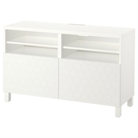 Тумба под ТВ, с дверцами, белый/вассвик/стуббарп белый 120x42x74 см IKEA БЕСТО 392.666.02