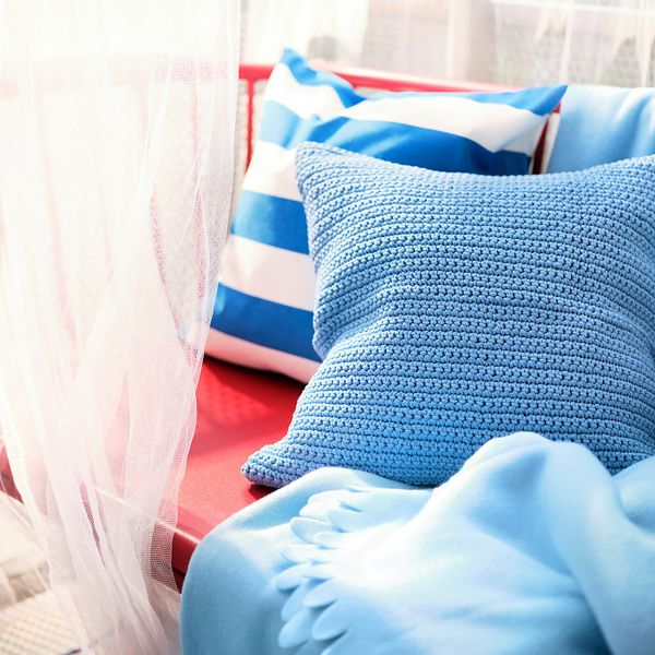 Чехол на подушку, для/дома/улицы, голубой 50x50 см IKEA SÖTHOLMEN СЁТХОЛЬМЕН 204.794.82 - схема-чертеж с размерами