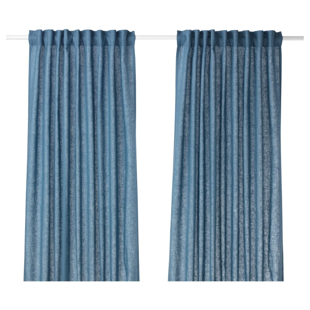 Гардины, 1 пара АЙНА, синий (145x300 см) - фото 1