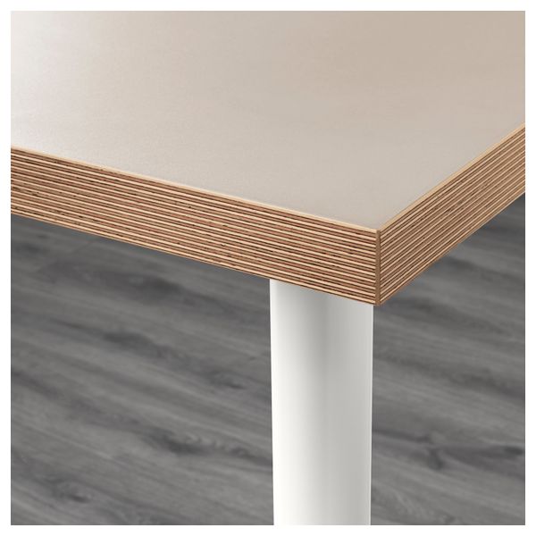 Стол ЛИННМОН / ОЛОВ, бежевый, белый (120x60 см) - схема-чертеж с размерами