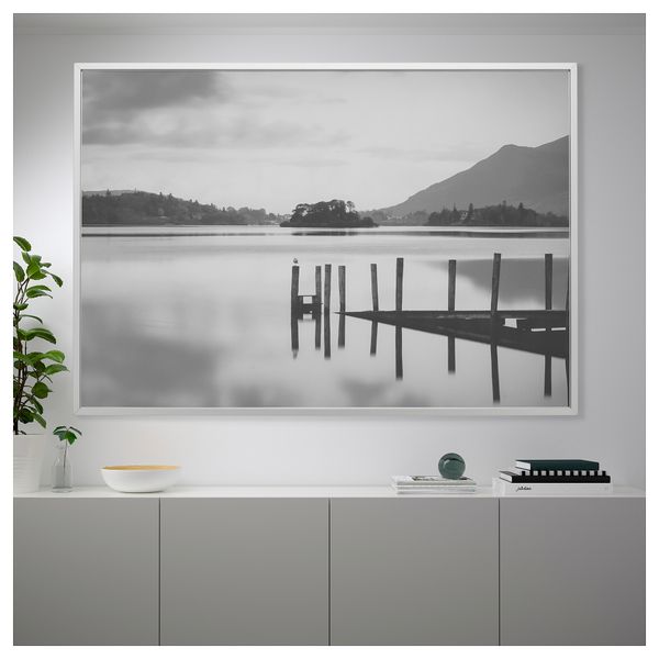 Картина с рамой БЬЁРКСТА, Озеро, цвет алюминия (200x140 см) - фото 3