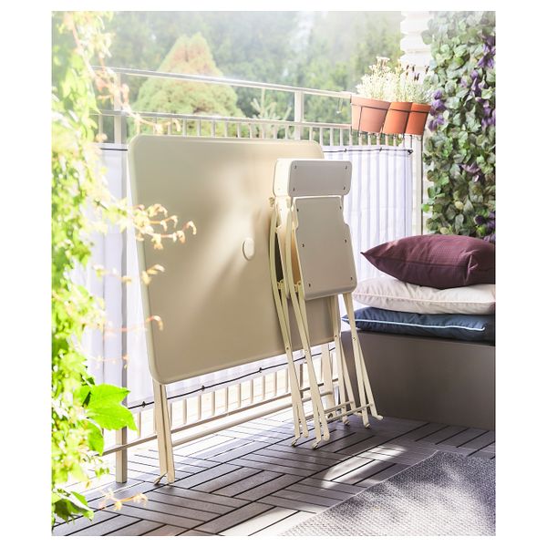 Садовый стол, складной бежевый 115x74 см IKEA САЛЬТХОЛЬМЕН 003.921.21 - схема-чертеж с размерами