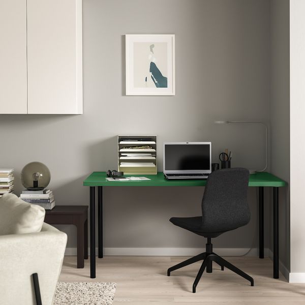 Стол, зеленый/черный 150x75 см IKEA LINNMON ЛИННМОН / ADILS АДИЛЬС 993.355.27 - схема-чертеж с размерами