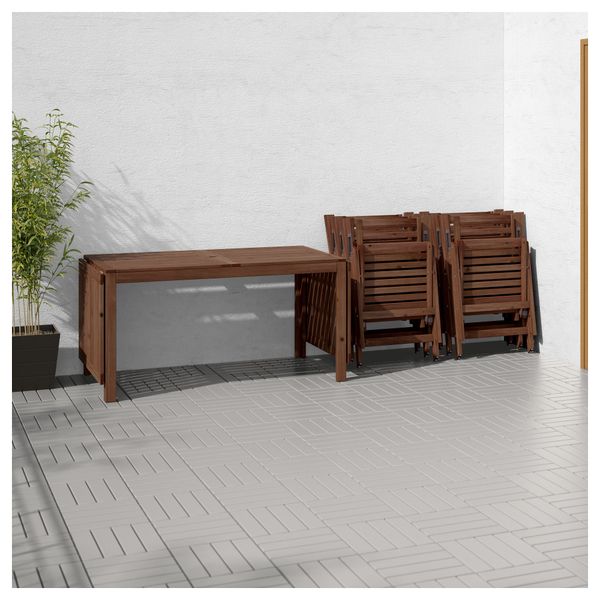 Стол + 8 кресел для сада ЭПЛАРО, коричневая морилка, Экерон черный - фото 3