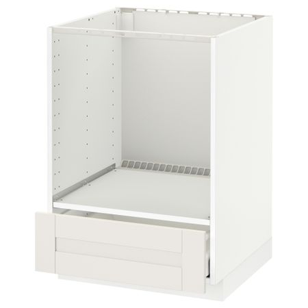 Напольный шкаф для духовки, с ящиком МЕТОД / МАКСИМЕРА, белый, Сэведаль белый (60x60 см)