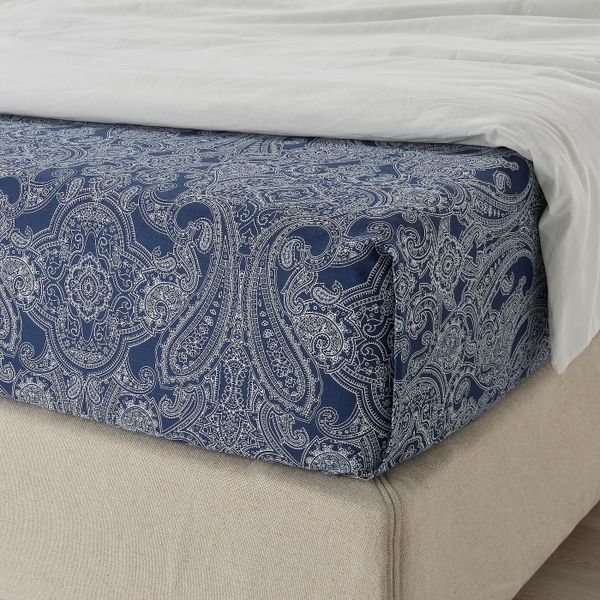 Простыня, темно-синий/белый 240x260 см IKEA JÄTTEVALLMO ЙЭТТЕВАЛЛМО 605.015.89 - фото 2