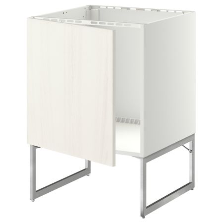 Напольный шкаф для раковины МЕТОД, белый, Росдаль белый (60x60x60 см)