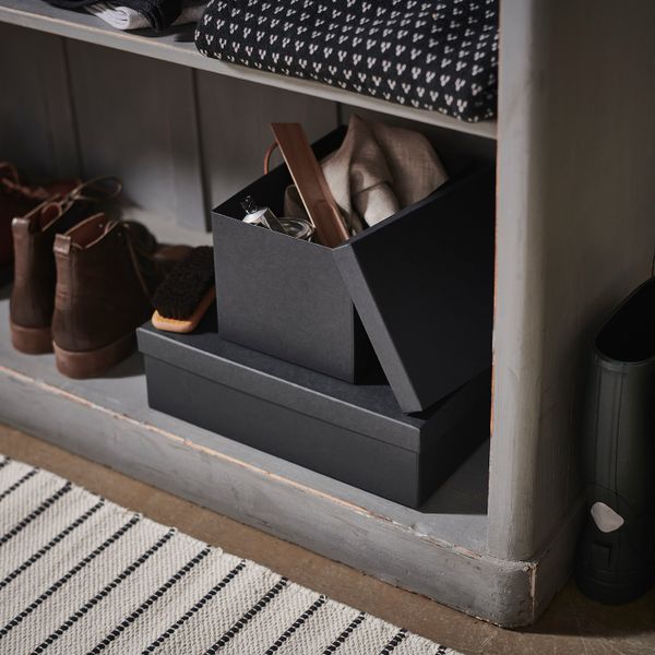 Коробка с крышкой, черный 18x25x15 см IKEA TJENA ТЬЕНА 103.954.78 - фото 2