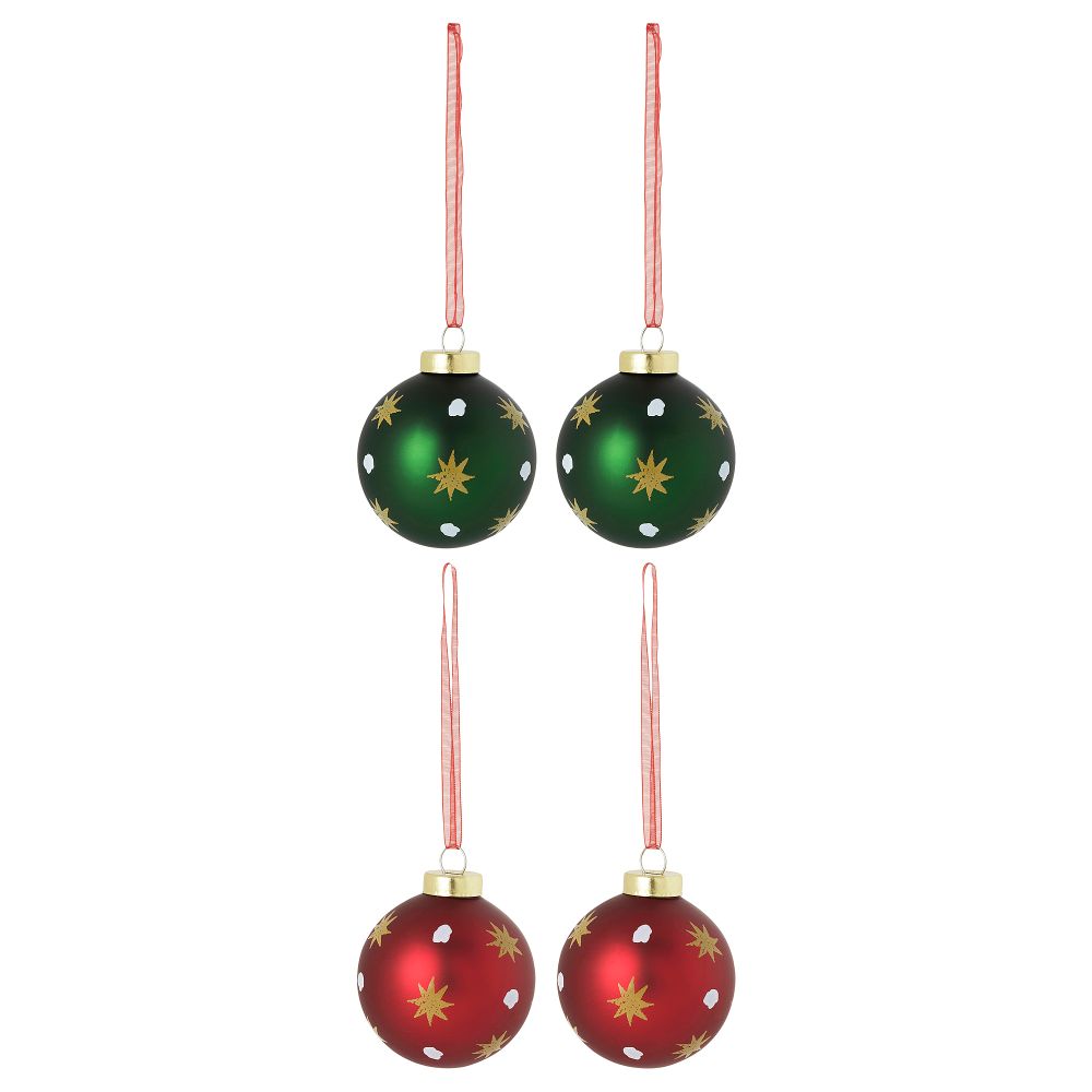 Украшение, шар, 5 см, стекло разные цвета IKEA VINTERFINT 005.576.02 - фото 1