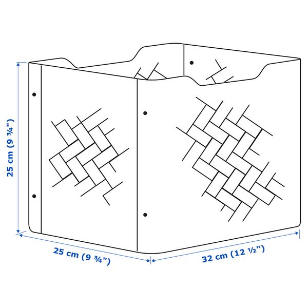Ящик, 25x32x25 см, бамбук/коричневый IKEA BULLIG 404.745.96 - схема-чертеж с размерами