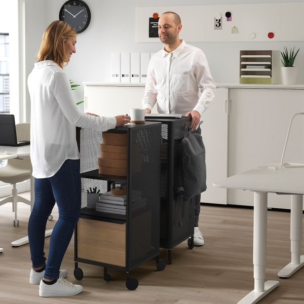 Модуль на колесах, сетка черный 41x101 см IKEA BEKANT БЕКАНТ 892.825.34 - фото 3