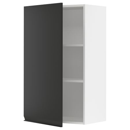 Навесной шкаф с полками, белый, Upplöv матовый антрацит, 60x100 см IKEA METOD МЕТОД 094.930.26