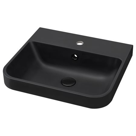 Полувстраиваемая раковина, черный, 50x44 см IKEA BACKSJÖN 105.965.56