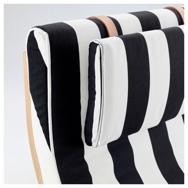 Кресло ПОЭНГ, дубовый шпон, Стенли черный/белый - фото 2