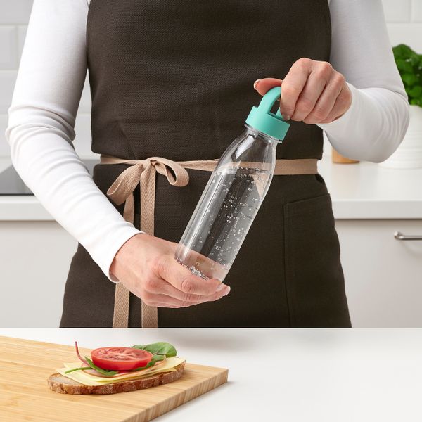 Бутылка для воды, бирюзовый 0.5 л IKEA IKEA 365+ ИКЕА/365+ 104.800.18 - схема-чертеж с размерами