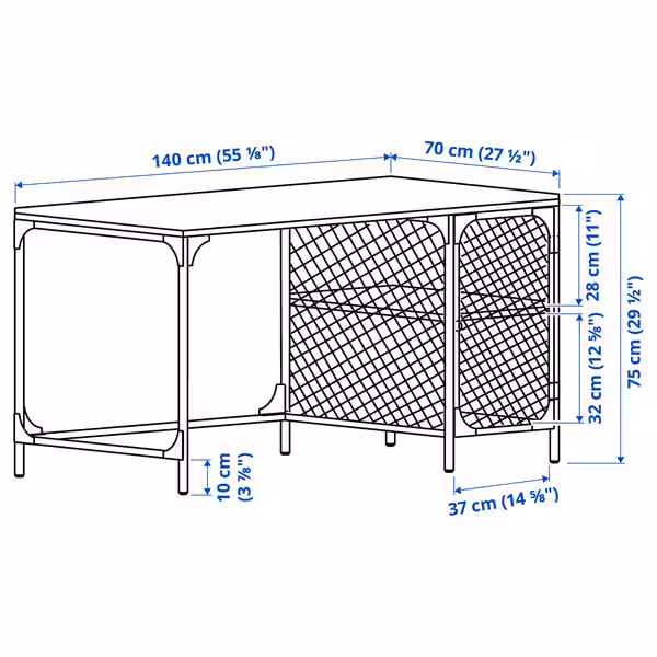 FJÄLLBO Письменный стол - чёрный 140x70 см - фото 3