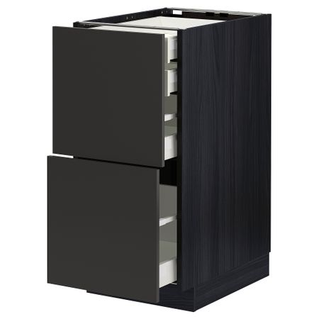 Напольный шкаф 2фасада,2низ, 1 средний, 1 встроенный ящик IKEA METOD МЕТОД, MAXIMERA МАКСИМЕРА 694.986.72