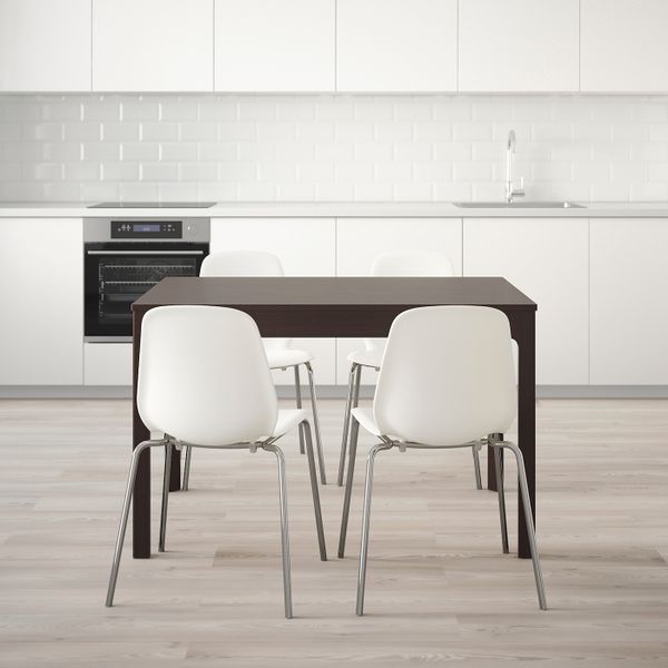 Стол и 4 стула, темно-коричневый/белый 120/180 см IKEA EKEDALEN ЭКЕДАЛЕН / LEIFARNE ЛЕЙФ-АРНЕ 892.213.00 - фото 2
