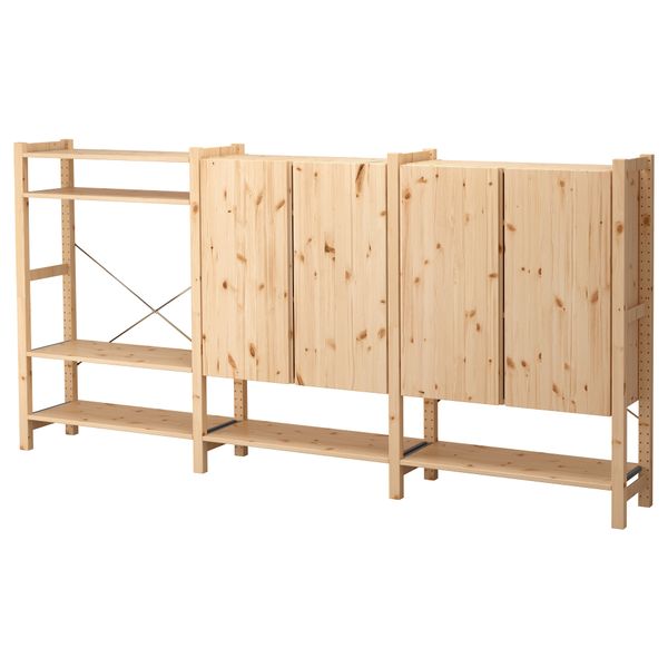 3 секции, полки/шкаф ИВАР, сосна (259x30x124 см) - фото 2