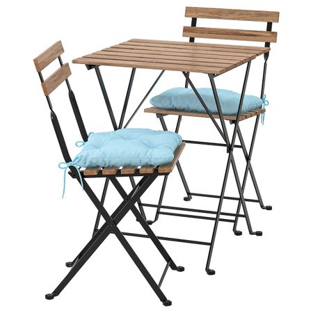 Стол+2стула,д/сада, черный, серо-кориченевая морилка/Куддарна голубой IKEA TÄRNÖ ТЭРНО 192.866.58