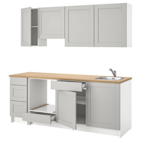 Кухня, 220x61x220 см, серый IKEA KNOXHULT КНОКСХУЛЬТ 093.933.19