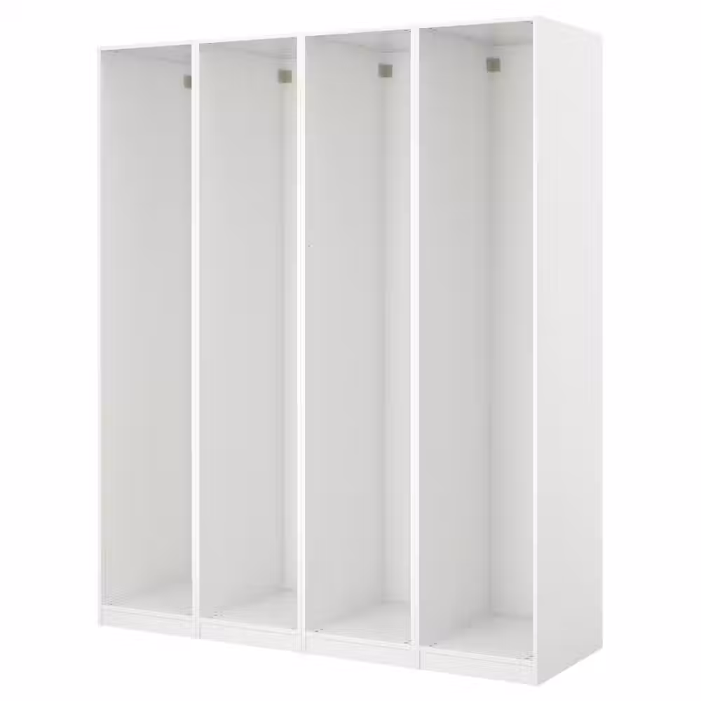 PAX 4 каркаса гардеробов - белый 200x35x201 см - схема-чертеж с размерами