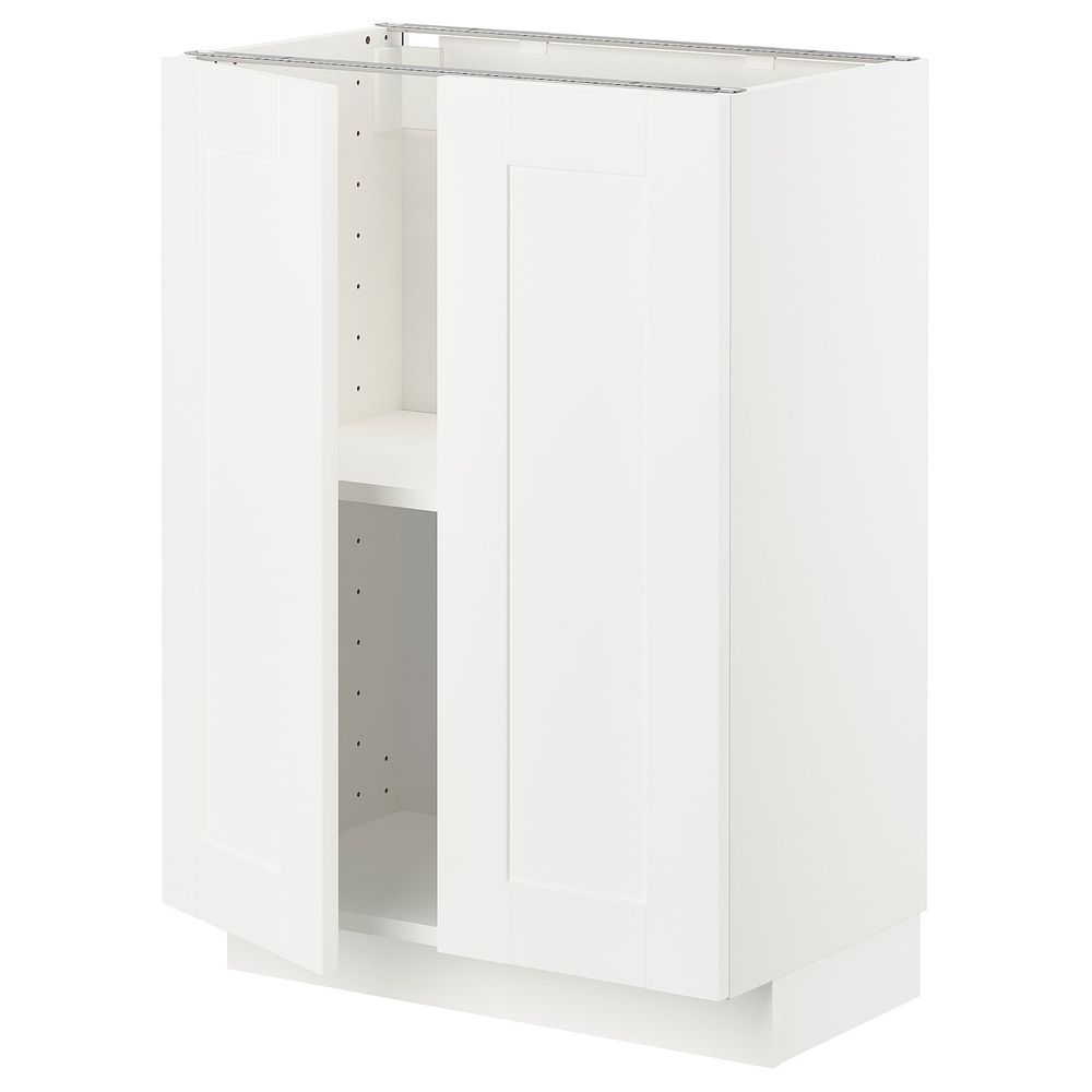Напольный шкаф с полками/2двери, белый/Сэведаль белый 60x37 см IKEA METOD МЕТОД 693.004.40 - схема-чертеж с размерами