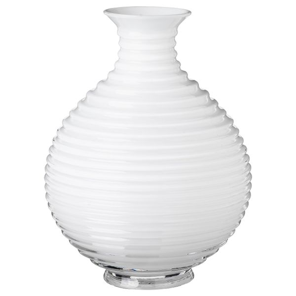 Ваза, стекло белый 20 см IKEA INBJUDEN ИНБЬЮДЕН 704.913.06 - фото 1