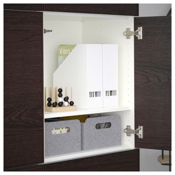 Комбинация для хранения с дверцами БЕСТО, белый, Инвикен черно-коричневый (120x40x192 см) - схема-чертеж с размерами